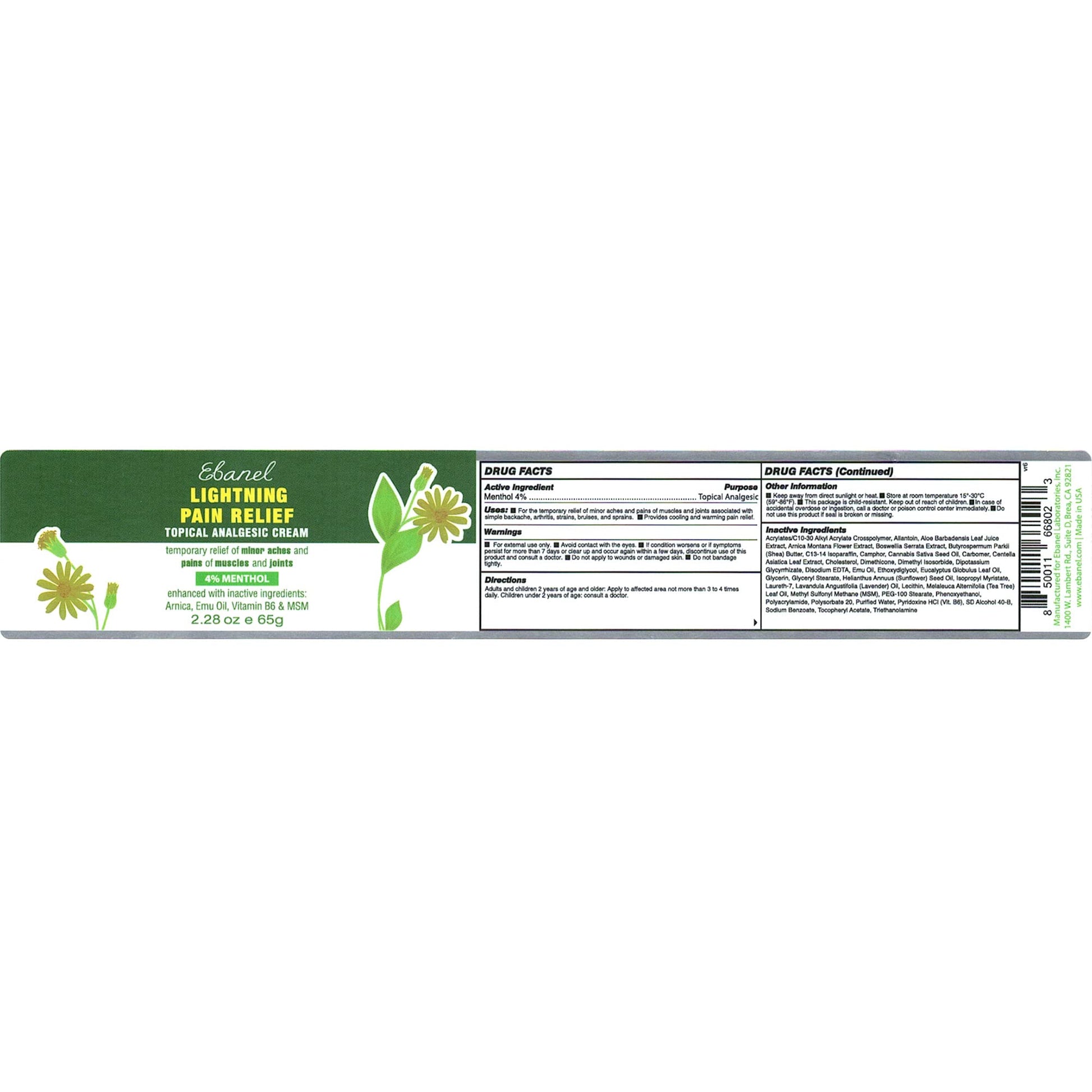 Ebanel Bundle of 2 Pack 40% Urea Cream 4.6 Oz, and Pain Relief Cream Arnica Menthol 2.28 Oz - Maple Wellness Supplements