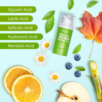 Ebanel Bundle of 30% AHA 2% BHA Chemical Peel and 10 Pack Collagen Face Mask - Maple Wellness Supplements