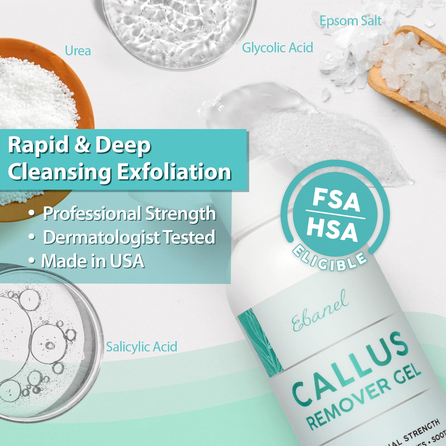 Ebanel Bundle of 40% Urea Cream 3-Pack and Callus Remover Gel - Maple Wellness Supplements
