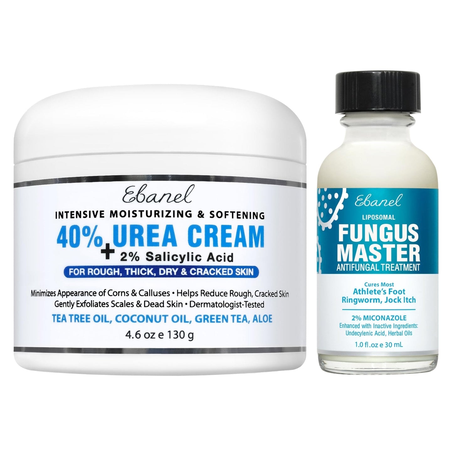 Ebanel Bundle of 40% Urea Cream 4.6 Oz, and Fungus Treatment 1 Oz - Maple Wellness Supplements