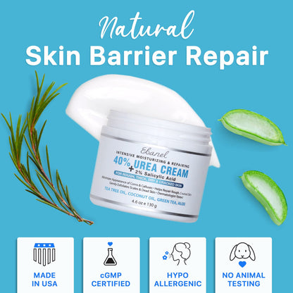 Ebanel Bundle of 40% Urea Cream 4.6 Oz, and Fungus Treatment 1 Oz - Maple Wellness Supplements