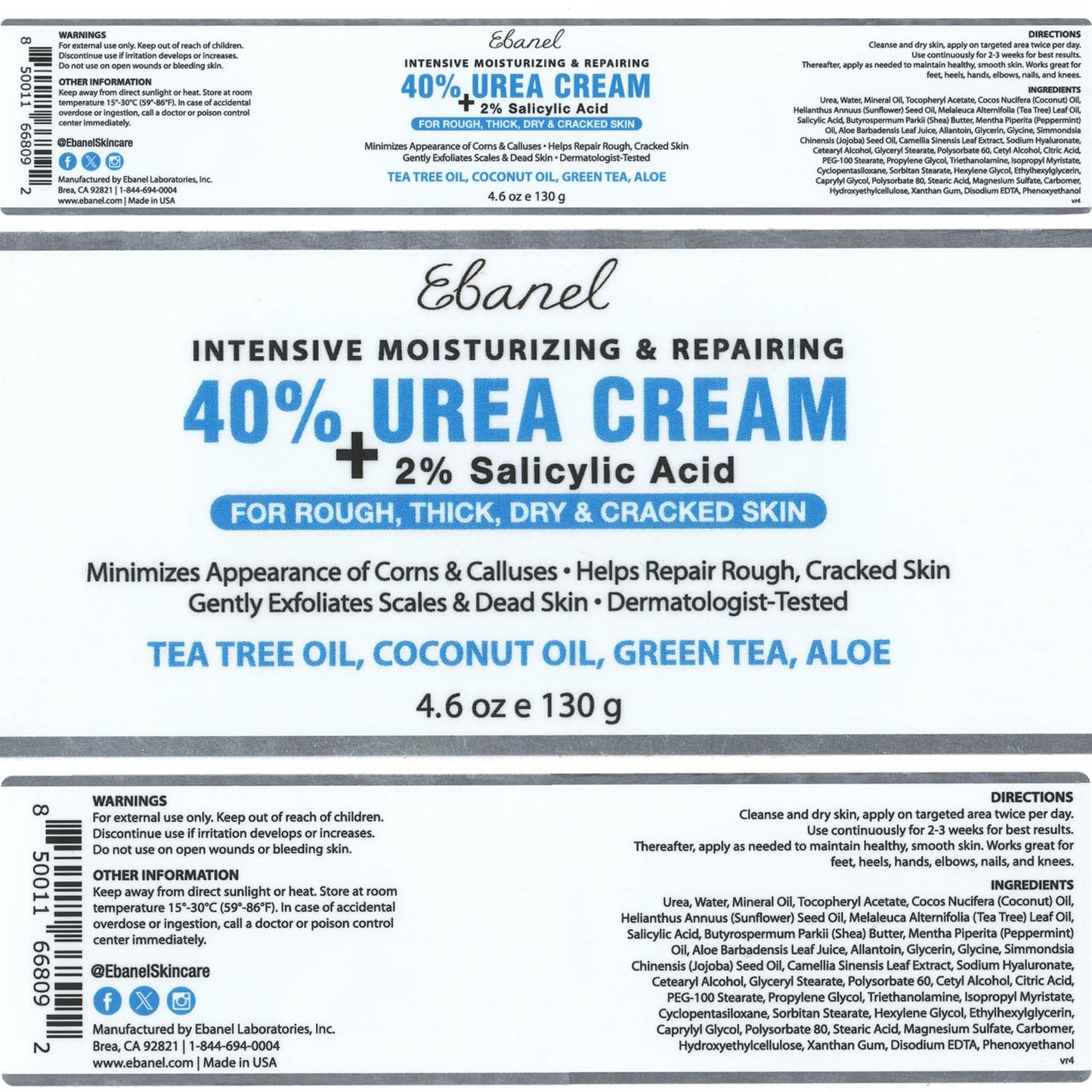 Ebanel Bundle of Fungus Treatment 1 Oz, and 2 Pack 40% Urea Cream 4.6 Oz - Maple Wellness Supplements