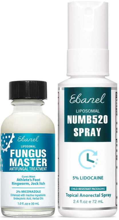 Ebanel Bundle of Fungus Treatment 1 Oz, and Lidocaine Numbing Spray - Maple Wellness Supplements