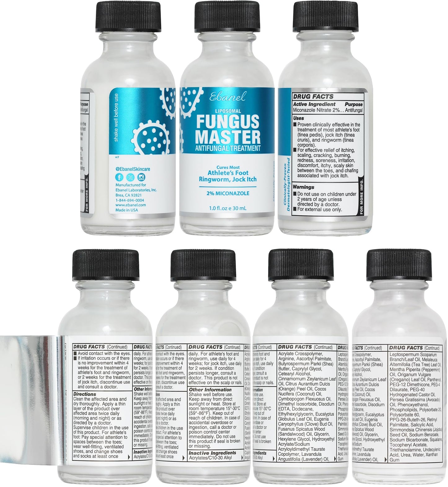 Ebanel Bundle of Fungus Treatment 1 Oz, and Lidocaine Numbing Spray - Maple Wellness Supplements