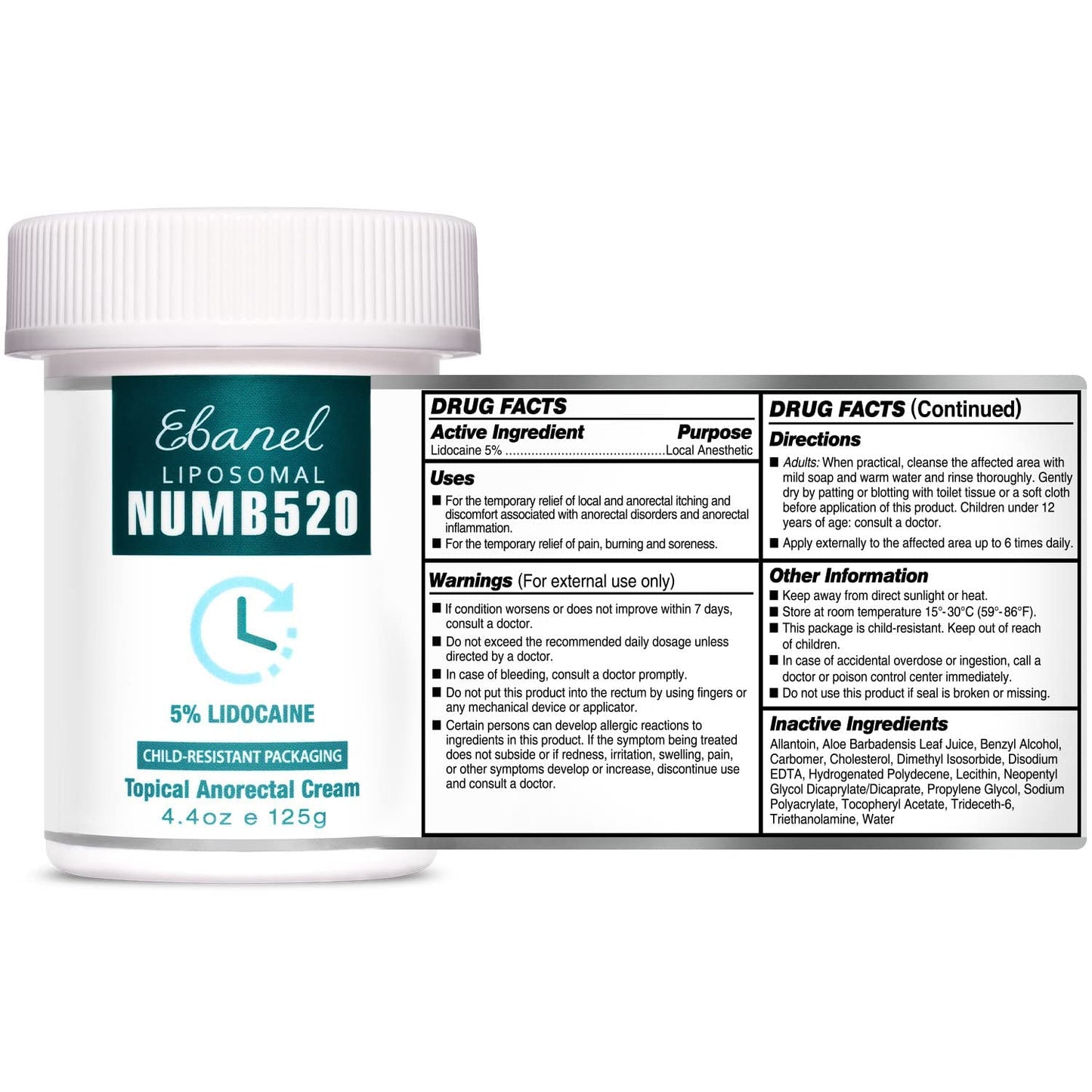 Ebanel Bundle of Pain Relief Cream Arnica Menthol 2 Oz, and Topical Numbing Cream 4 Oz - Maple Wellness Supplements