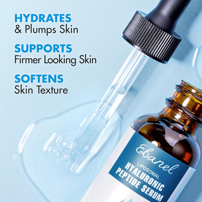 Ebanel Hyaluronic Acid Serum for Face with Peptides & Niacinamide, Hydrating Face Serum for Women, Age-Defying Formula Infused with Vitamins B, C & E to Plump, Firm & Smooth Skin - Maple Wellness Supplements