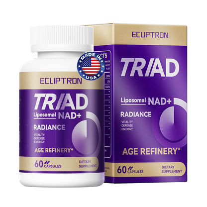Ecliptron NAD+ Supplement for Women & Men 1800mg - Liposomal NAD Plus with Nicotinamide Riboside & Resveratrol, Anti-Aging | Mitochondrial Health | Radiant Skin - 60 Capsules - Maple Wellness Supplements