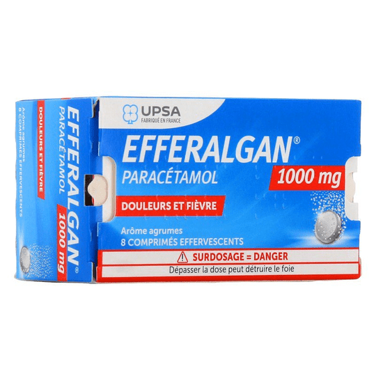 Efferalgan 1000mg - 8 effervescents tablets - UPSA - Maple Wellness Supplements