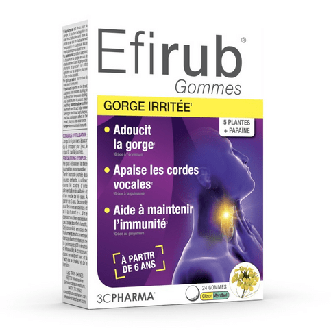 Efirub sore throat 24 lemon-menthol gummies - Maple Wellness Supplements