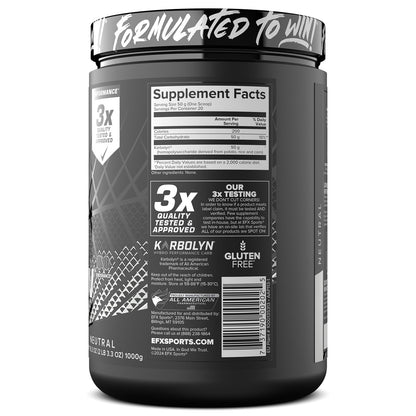 EFX Sports Karbolyn Fuel | Fast-Absorbing Carbohydrate Powder | Carb Load, Sustained Energy, Quick Recovery | Stimulant Free | 20 Servings (Neutral) - Maple Wellness Supplements