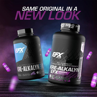EFX Sports Kre-Alkalyn EFX | pH Correct Creatine Monohydrate Pill Supplement | Strength, Muscle Growth & Performance | 120 Servings, 240 Capsules - Maple Wellness Supplements
