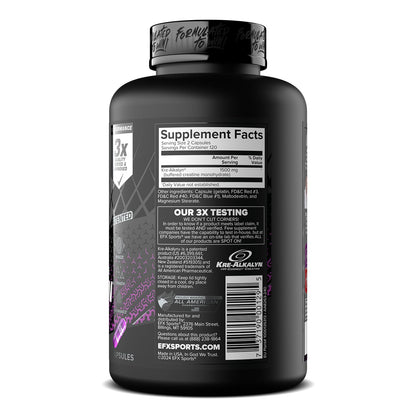 EFX Sports Kre-Alkalyn EFX | pH Correct Creatine Monohydrate Pill Supplement | Strength, Muscle Growth & Performance | 120 Servings, 240 Capsules - Maple Wellness Supplements