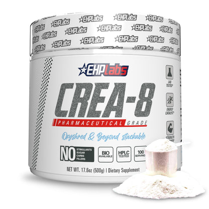 EHP Labs CREA-8 Micronized Creatine Monohydrate Powder - Unflavored Creatine Powder for Muscle Growth, Increased Strength, Enhanced Energy Output - Maple Wellness Supplements