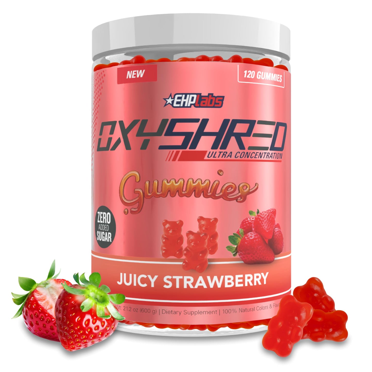 EHP Labs OxyShred Gummies - Pre Workout Gummies & Energy Chews with 100mg Caffeine, L-Carnitine for Thermo & Metabolic Support, All Natural Energy Boost - Maple Wellness Supplements
