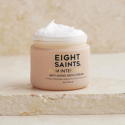 Eight Saints Firm Intentions Anti Aging Neck Cream For Firming Skin and Reducing Wrinkles, with Protein Peptides, Hyaluronic Acid, and Niacinamide, 2 Ounces - Maple Wellness Supplements