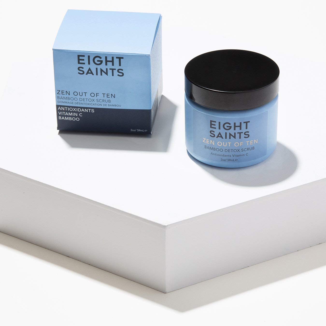 Eight Saints Zen Out Of Ten Bamboo Detox Face Scrub Exfoliator, Daily Exfoliating Facial Scrub With Bamboo Fibers to Unclog Pores, Blackheads, Blemishes, and Dull Skin, with Vitamin C & Aloe Vera, 2oz - Maple Wellness Supplements