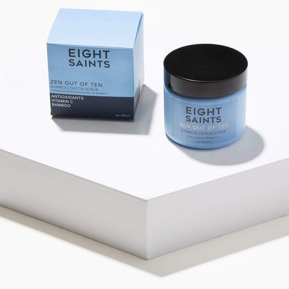 Eight Saints Zen Out Of Ten Bamboo Detox Face Scrub Exfoliator, Daily Exfoliating Facial Scrub With Bamboo Fibers to Unclog Pores, Blackheads, Blemishes, and Dull Skin, with Vitamin C & Aloe Vera, 2oz - Maple Wellness Supplements