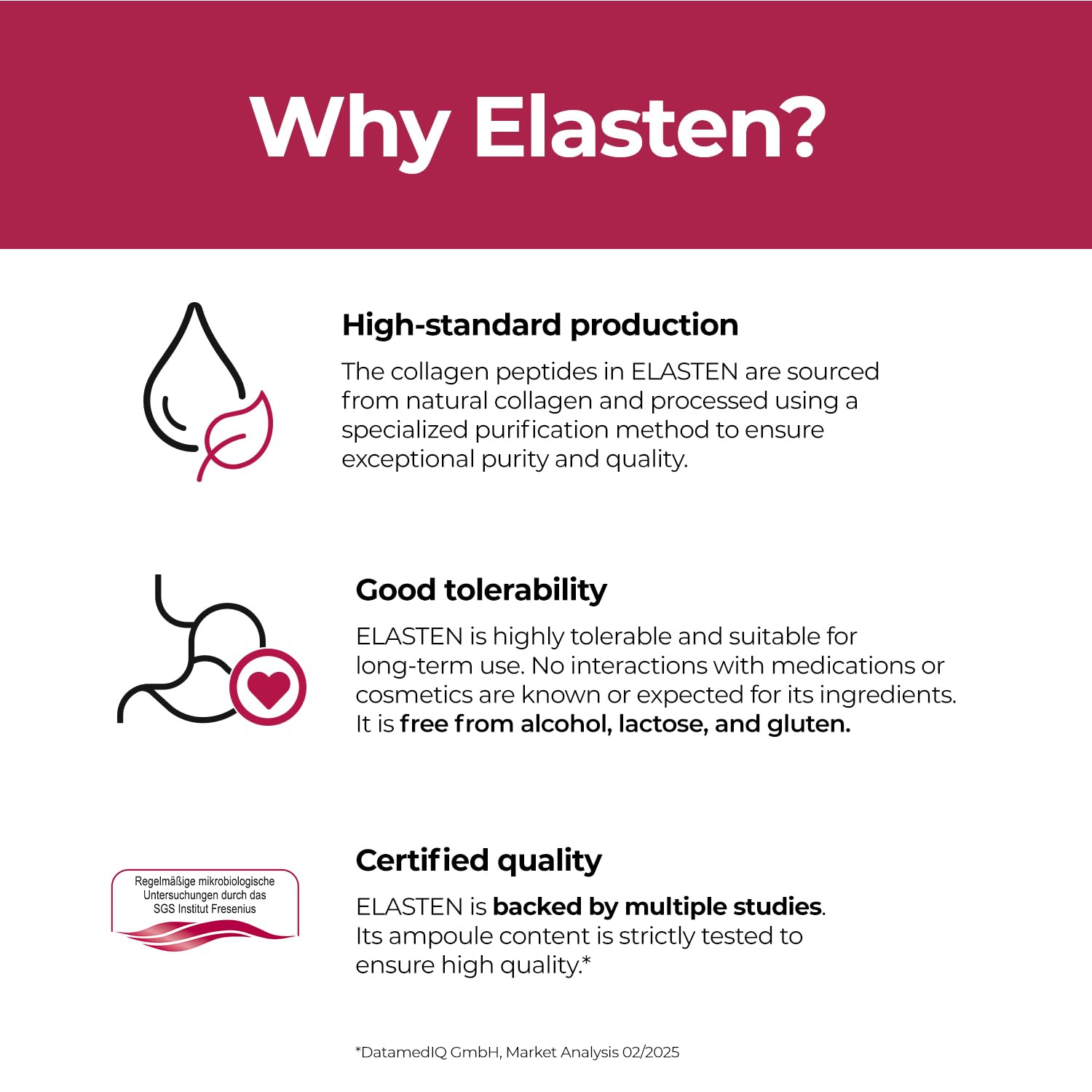 ELASTEN Clinically Tested Collagen Complex for Radiant Skin from Within – Reduces Fine Lines – Supports Healthy Connective Tissue – 28 Liquid Collagen Ampoules (0.85 fl oz / 25 ml Each) - Maple Wellness Supplements