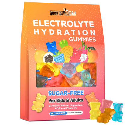 Electrolyte Gummies Sugar Free | Electrolyte Hydration Energy Gummies for Running & Sports - Energy Chews with Calcium & Vitamin C for Kids & Adults, - Maple Wellness Supplements
