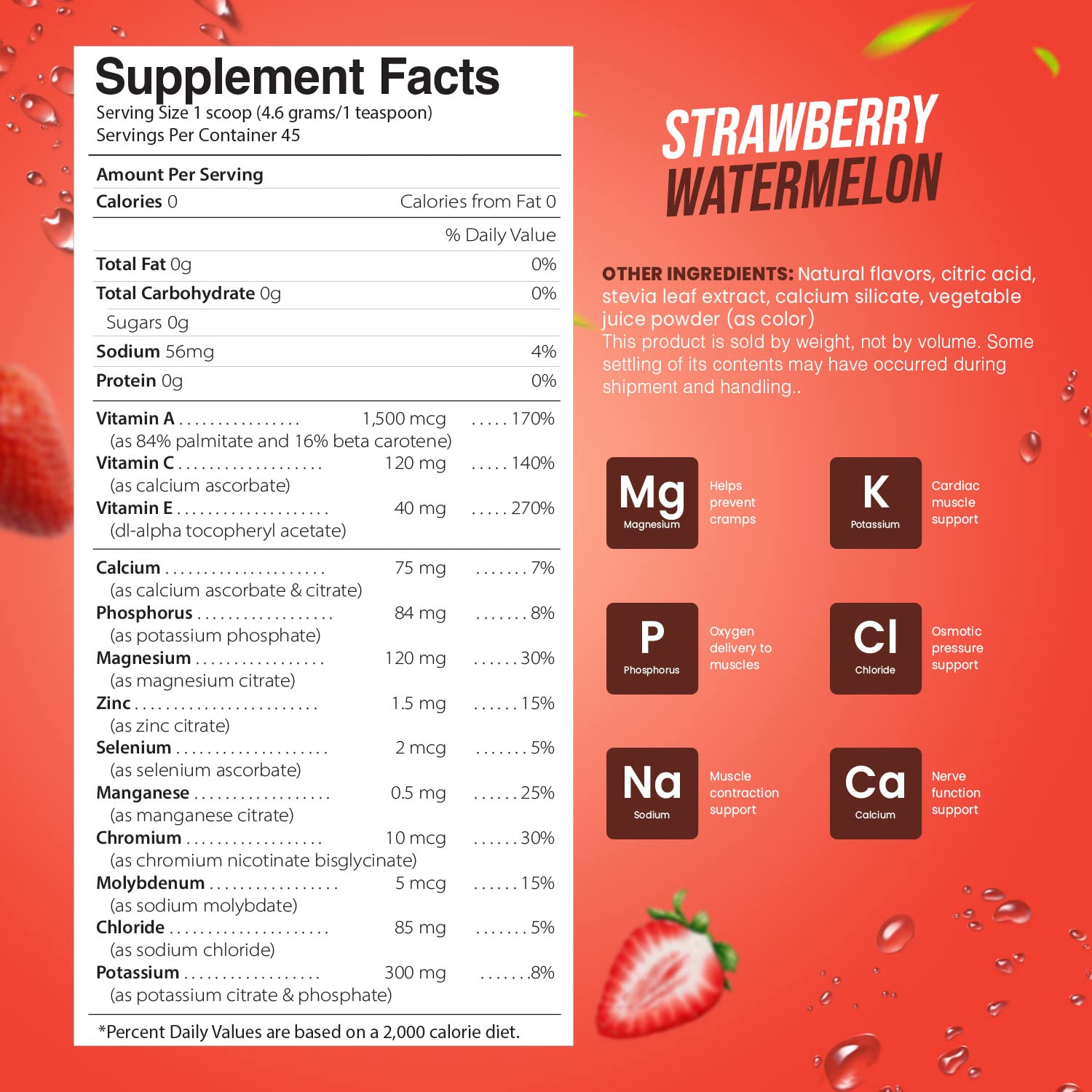 Electrolyte Powder - Refreshing Workout Recovery Electrolytes, Sugar Free, Gluten Free - Maple Wellness Supplements