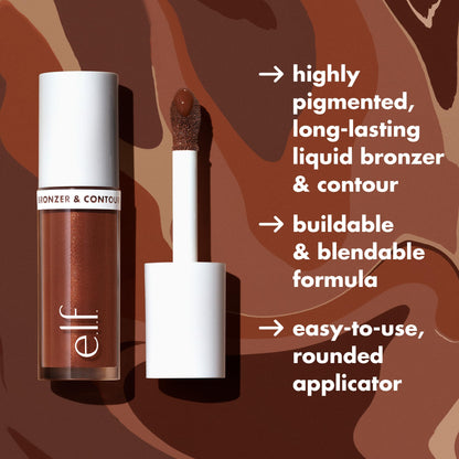 e.l.f. Camo Liquid Bronzer & Contour, Silky Highly Pigmented Formula, Creates a Long-Lasting Bronzed Glow & Natural Look, Vegan & Cruelty-Free, 2 Fair/Light - Maple Wellness Supplements