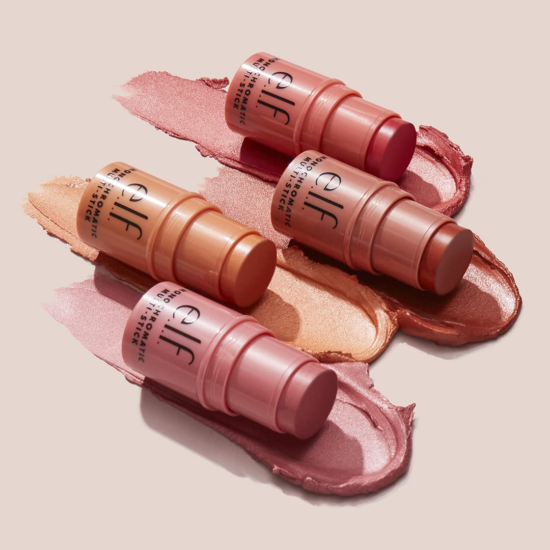 e.l.f., Monochromatic Multi Stick, Creamy, Lightweight, Versatile, Luxurious, Adds Shimmer, Easy To Use On The Go, Blends Effortlessly, Sparkling Rose, 0.17 Oz - Maple Wellness Supplements