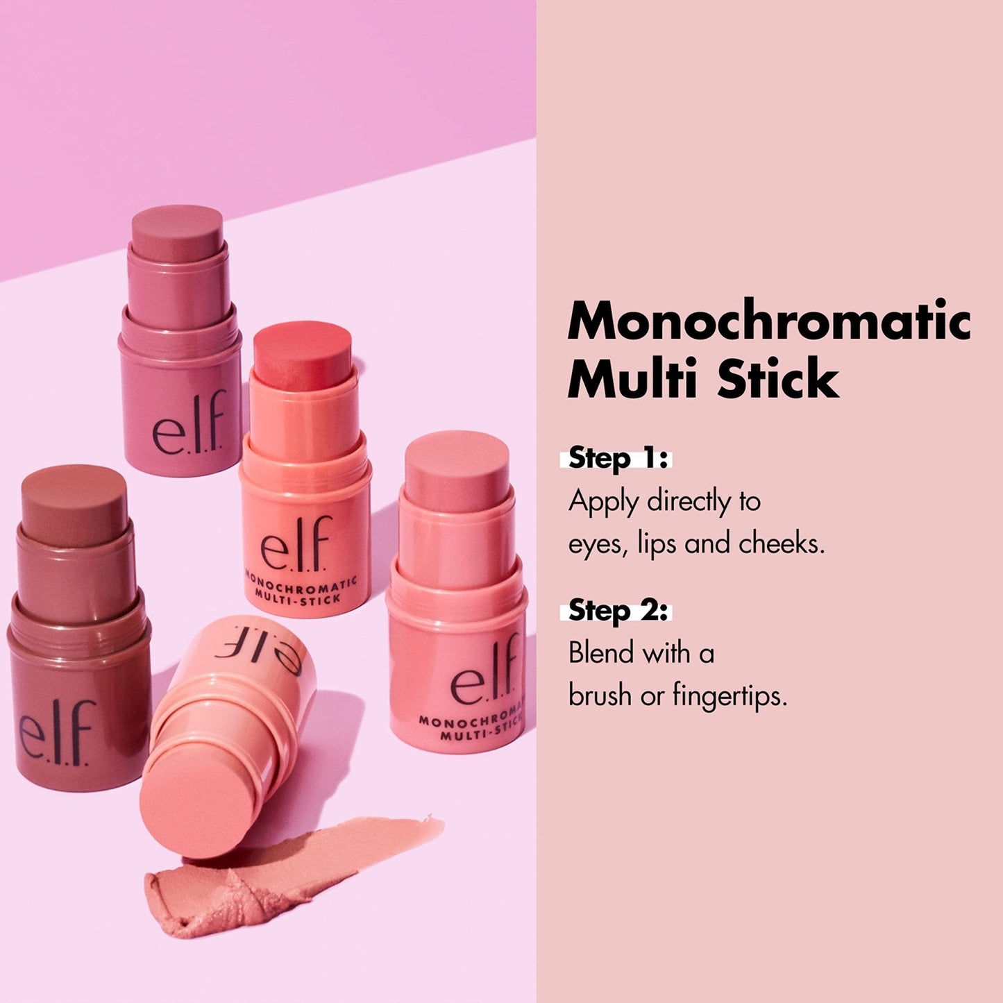 e.l.f. Monochromatic Multi Stick, Travel-Sized Luxuriously Creamy & Blendable Color For Eyes, Lips & Cheeks, Vegan & Cruelty-Free, Bronzed Cherry, 0.17 Oz - Maple Wellness Supplements