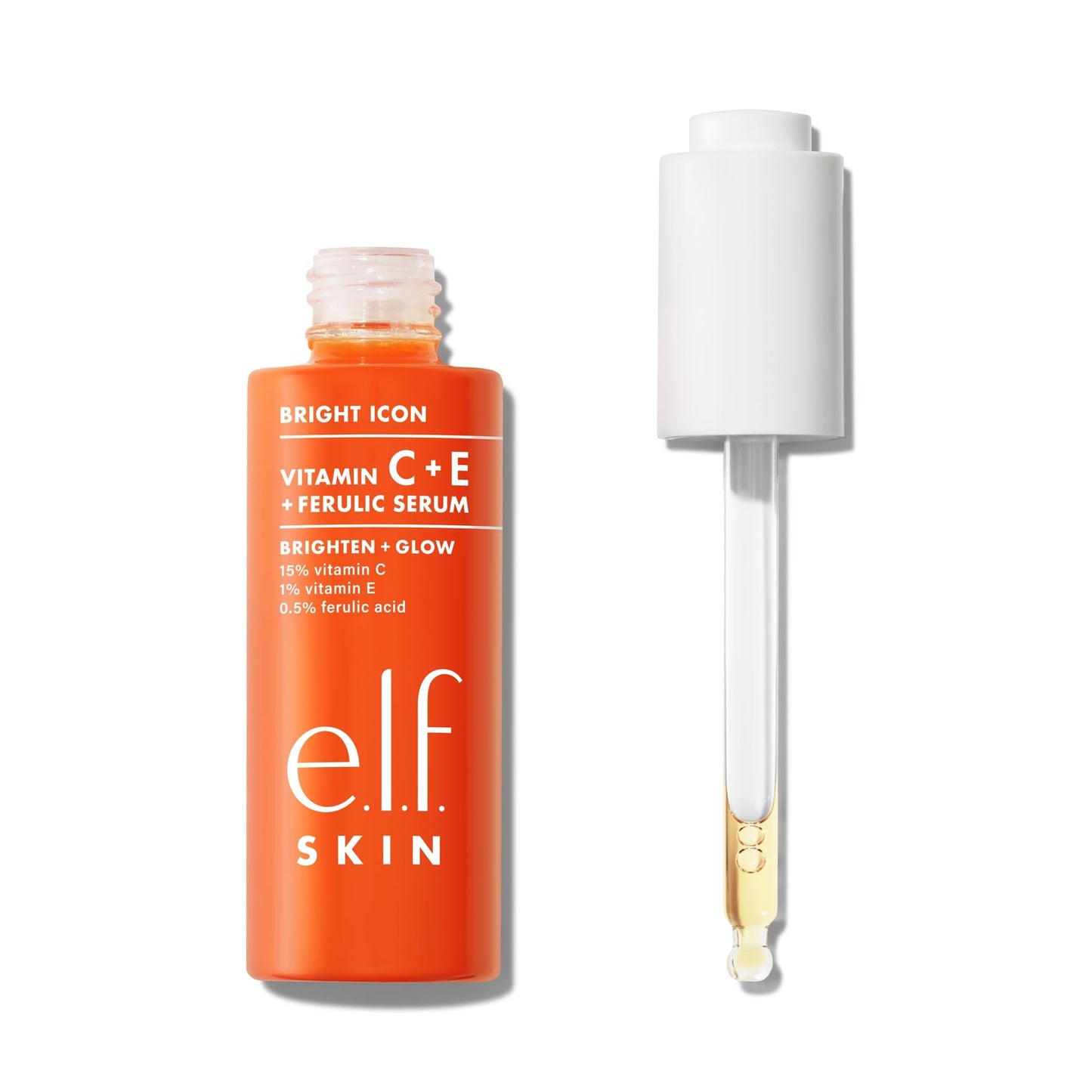 e.l.f. SKIN Bright Icon Vitamin C + E + Ferulic Serum, Brightening & Soothing Face Serum, Helps Even Skin Tone - Maple Wellness Supplements