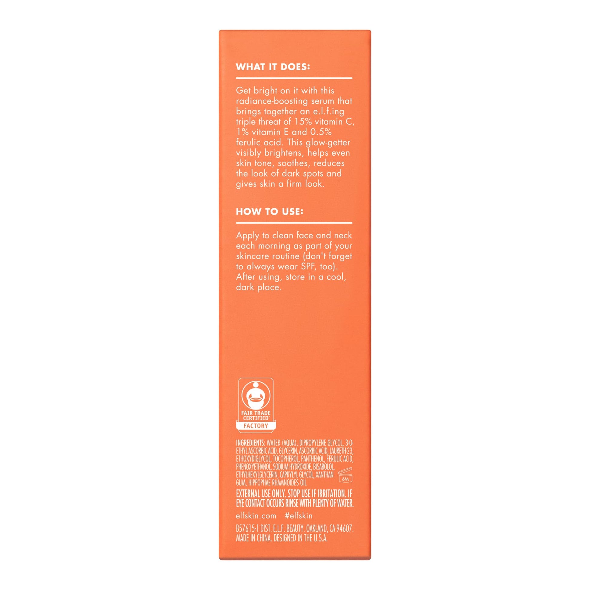 e.l.f. SKIN Bright Icon Vitamin C + E + Ferulic Serum, Brightening & Soothing Face Serum, Helps Even Skin Tone - Maple Wellness Supplements