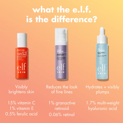 e.l.f. SKIN Bright Icon Vitamin C + E + Ferulic Serum, Brightening & Soothing Face Serum, Helps Even Skin Tone - Maple Wellness Supplements