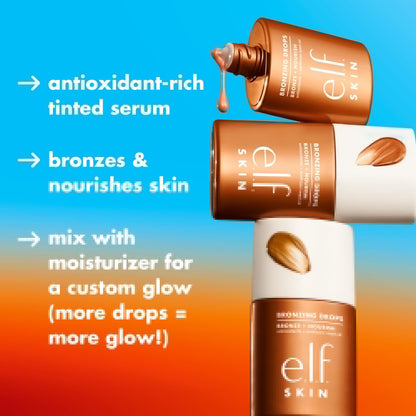 e.l.f. SKIN Bronzing Drops, Liquid Bronzer For Face & Skin, Creates A Sun-Kissed Glow, Infused With Vitamin E, Vegan & Cruelty-Free, Pure Gold - Maple Wellness Supplements
