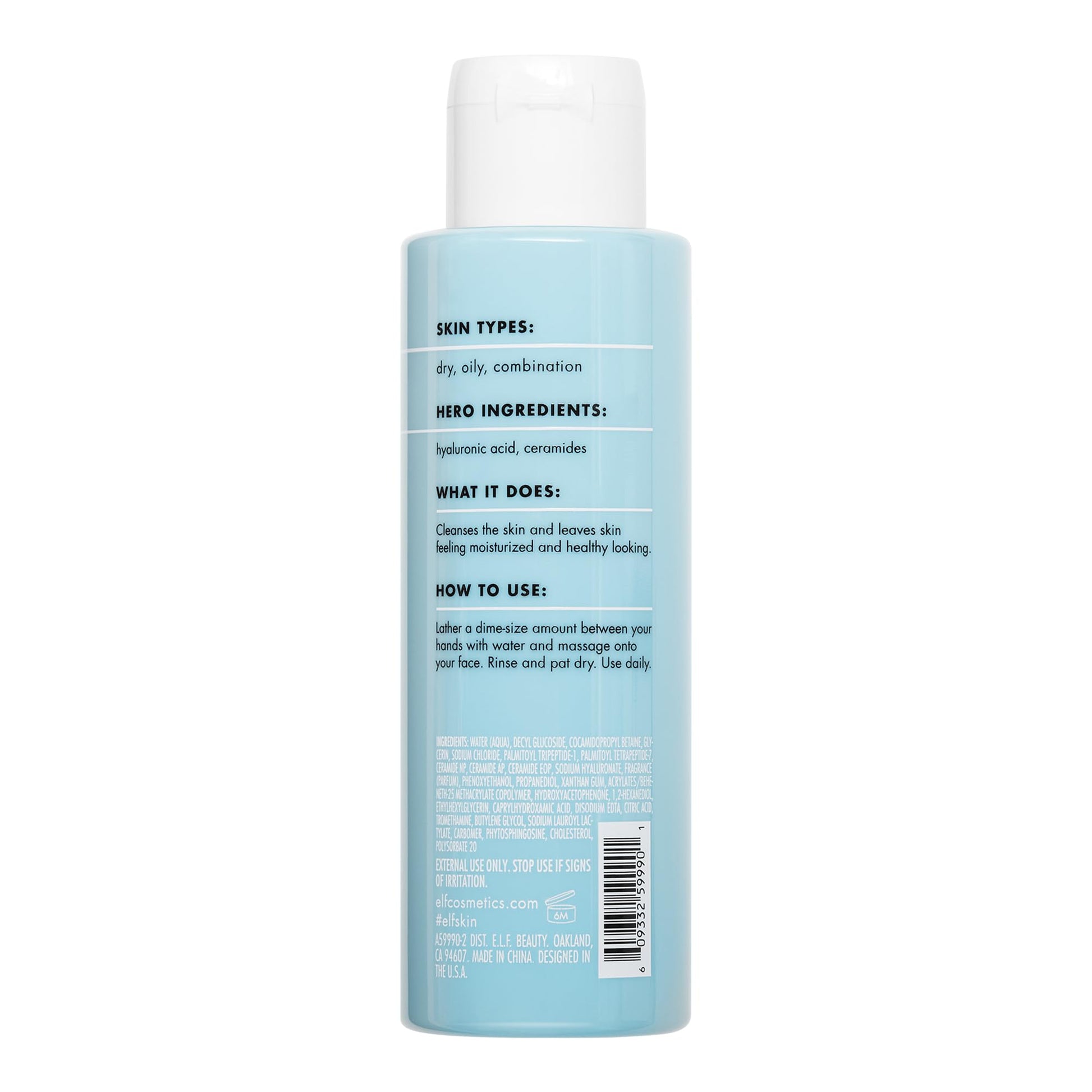 e.l.f. SKIN Holy Hydration! Daily Cleanser, Face Cleanser For Washing Away Excess Oil, Impurities & Makeup - Maple Wellness Supplements