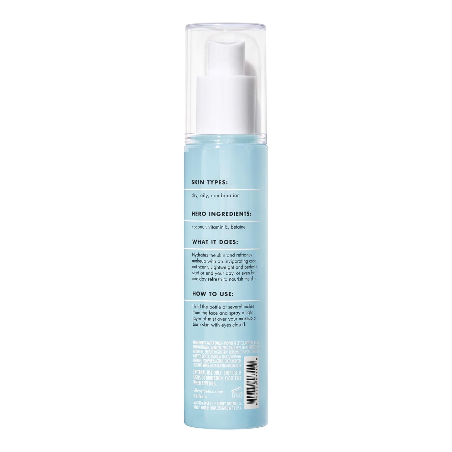 e.l.f. SKIN Holy Hydration! Hydrating Coconut Mist, Refreshes, Soothes & Invigorates Skin, Tropical Scent, 2.7 Fl Oz (Pack of 1) - Maple Wellness Supplements