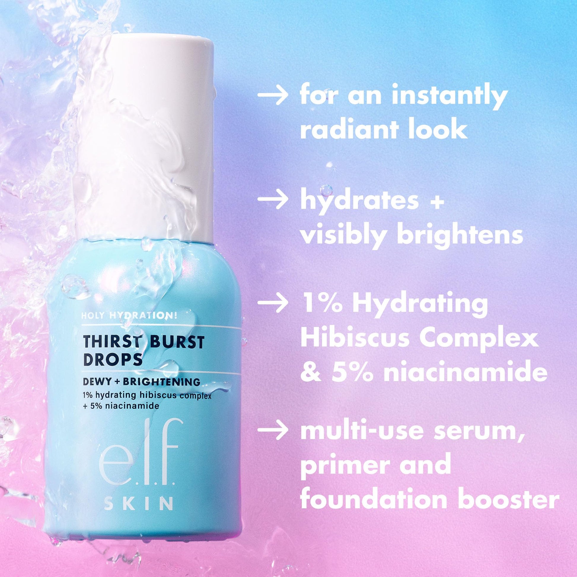 e.l.f. SKIN Holy Hydration! Thirst Burst Drops, Serum For A Radiant Complexion Instantly & Over Time - Maple Wellness Supplements
