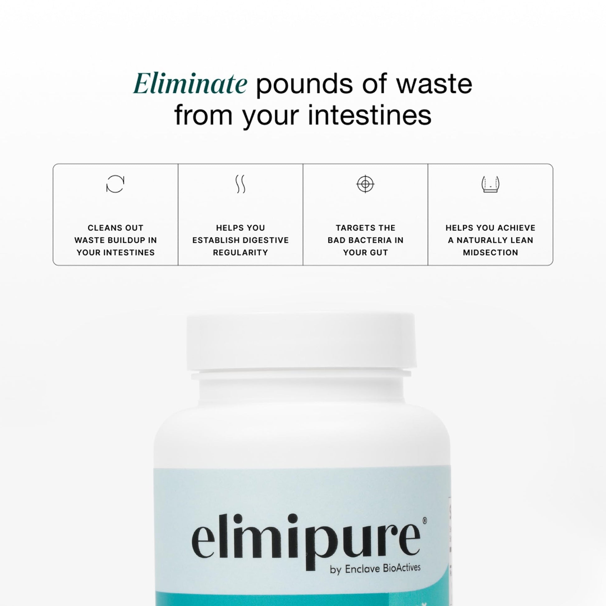 Elimipure Gut Cleanse & Restore Supplement: Natural & Effective Detox Cleanse Capsules | Fortify Your Microbiome | Effortless Morning Stools - Maple Wellness Supplements