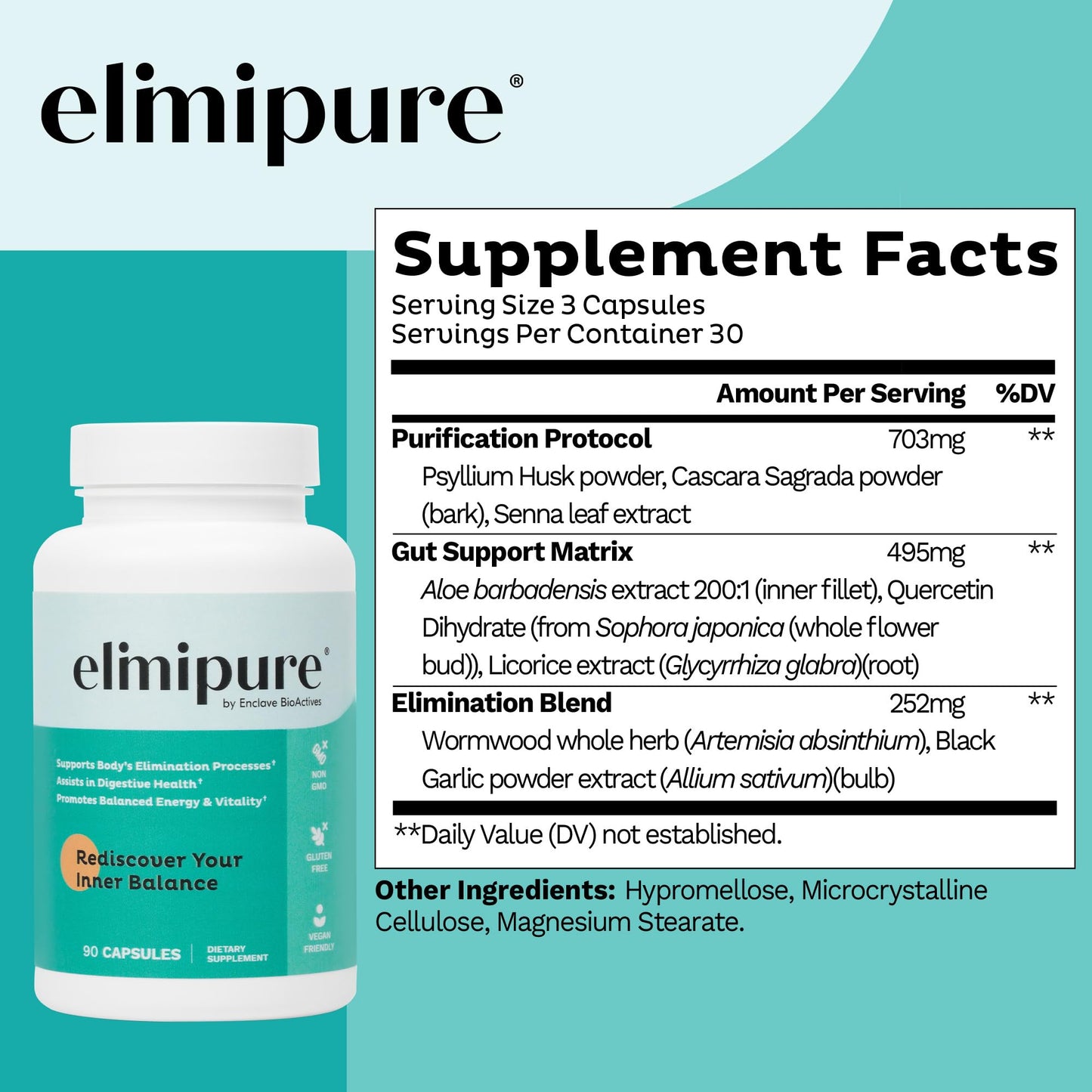 Elimipure Gut Cleanse & Restore Supplement: Natural & Effective Detox Cleanse Capsules | Fortify Your Microbiome | Effortless Morning Stools | Restore Your Gut from the Inside Out - Maple Wellness Supplements