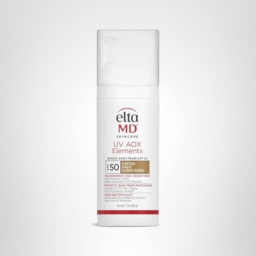 EltaMD UV AOX Elements Tinted Mineral Face Sunscreen Lotion, Tinted Moisturizer for Face SPF 50 with Antioxidants, For Dry Sensitive Skin 1.7 oz Pump - Maple Wellness Supplements
