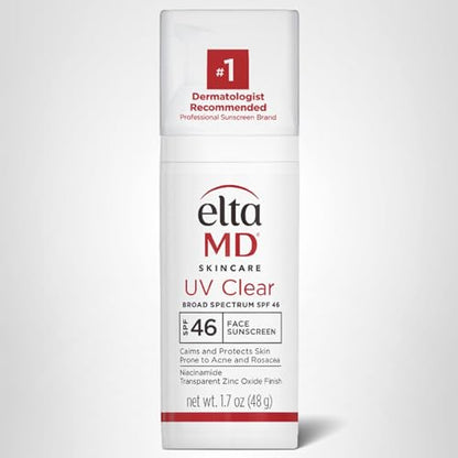 EltaMD UV Clear Face Sunscreen SPF 46, Oil Free for Face with Zinc Oxide, Dermatologist Recommended Sunscreen Lotion - Maple Wellness Supplements