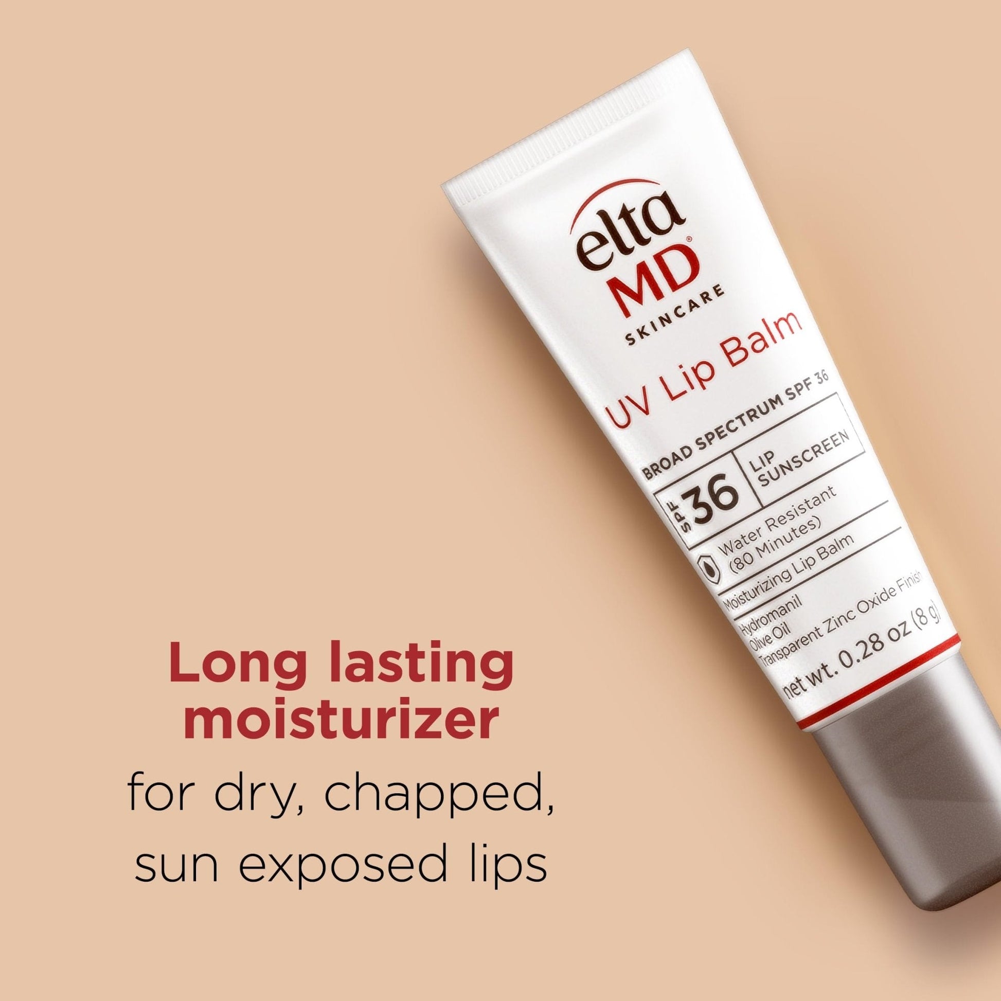 EltaMD UV Lip Balm SPF Sunscreen, Sunscreen Lip Balm with SPF 30+, Protects Dry Cracked Lips, Transparent Zinc Oxide, 0.28 Tube - Maple Wellness Supplements