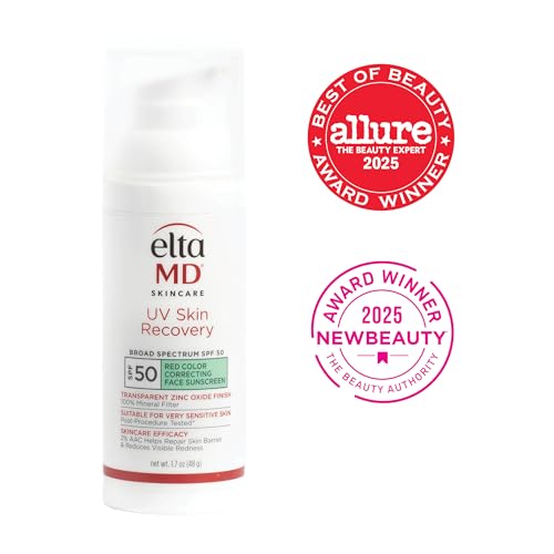 EltaMD UV Skin Recovery Green Tint 100% Mineral Sunscreen, SPF 50, Redness Correcting - Maple Wellness Supplements