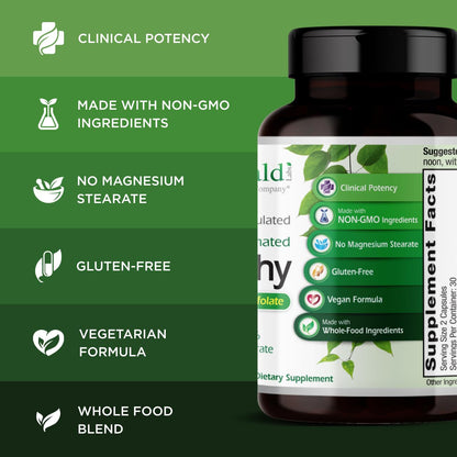 EMERALD LABS B-Healthy - Vegan Vitamin B Complex - Includes Methylated Folic Acid & Full Spectrum B Vitamins - Supports Immune, Brain & Heart Health* - 60 Vegetable Capsules - Maple Wellness Supplements