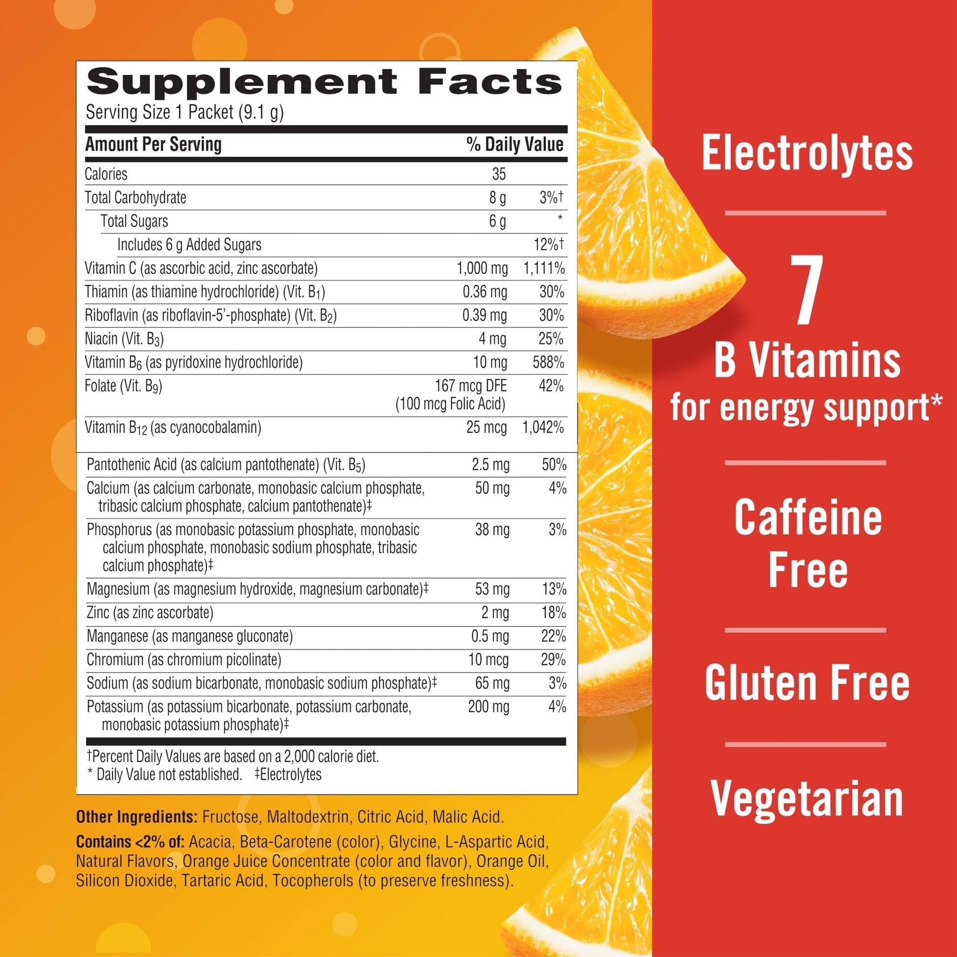 Emergen-C 1000mg Vitamin C Powder for Daily Immune Support Caffeine Free Vitamin C Supplements with Zinc and Manganese - Maple Wellness Supplements