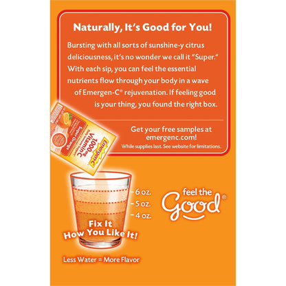 Emergen-C 1000mg Vitamin C Powder for Daily Immune Support Caffeine Free Vitamin C Supplements with Zinc and Manganese - Maple Wellness Supplements