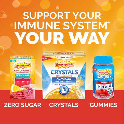 Emergen-C 1000mg Vitamin C Powder for Daily Immune Support Caffeine Free Vitamin C Supplements with Zinc and Manganese - Maple Wellness Supplements