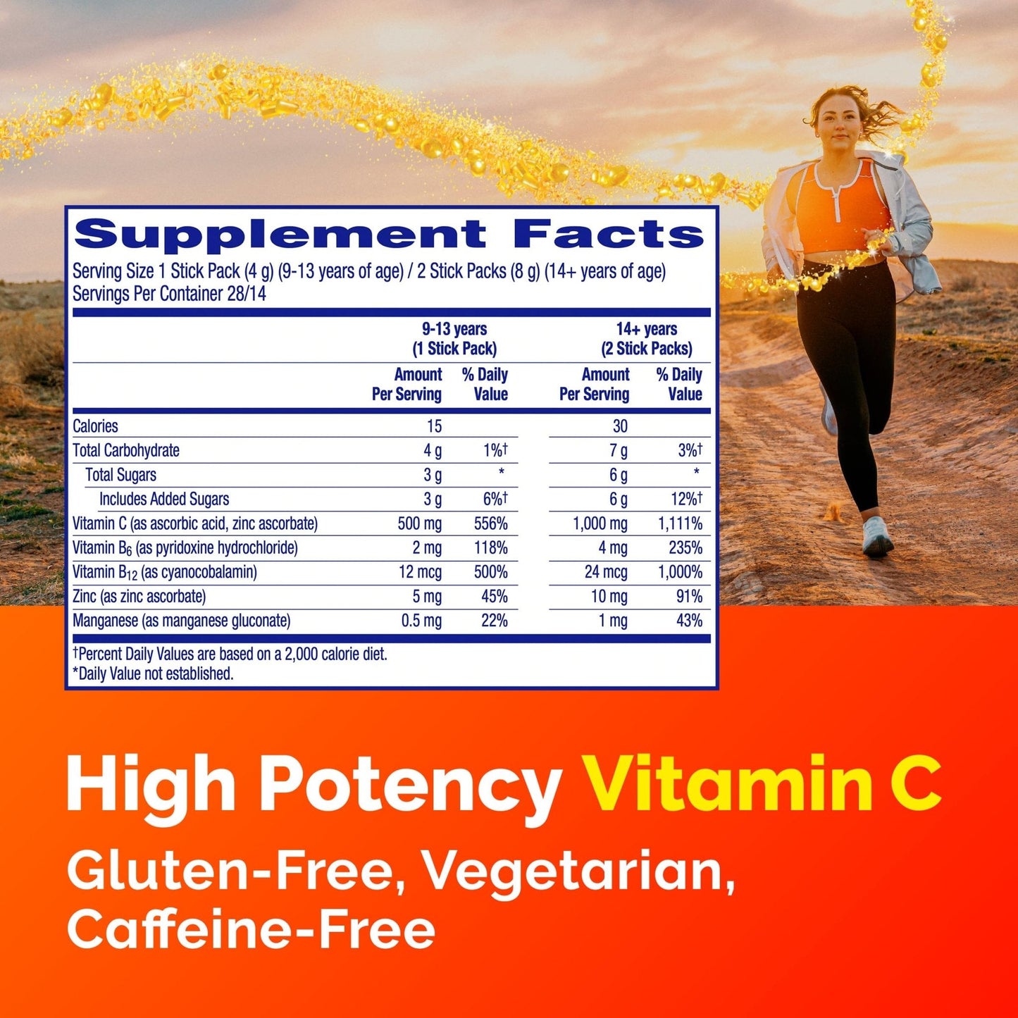 Emergen-C Crystals, On-the-Go Emergen-C Immune Support Supplement with Vitamin C, B Vitamins, Zinc and Manganese - Maple Wellness Supplements