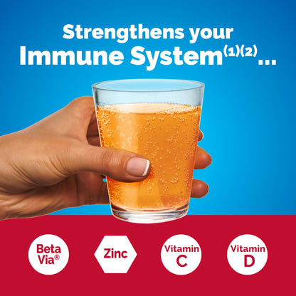 Emergen-C Immune+ Triple Action Immune Support Powder, BetaVia (R), 1000mg Vitamin C, B Vitamins, Vitamin D and Antioxidants - Maple Wellness Supplements