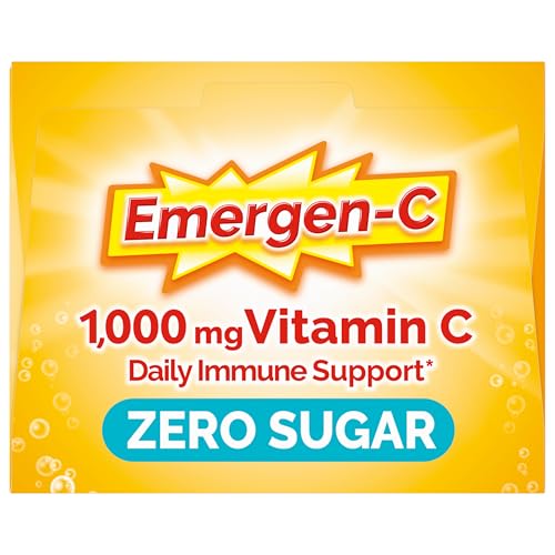 Emergen-C Zero Sugar 1000 mg Vitamin C Powder for Daily Immune Support Caffeine Free Vitamin C Supplements with Zinc and Manganese, B Vitamins and Electrolytes - Maple Wellness Supplements