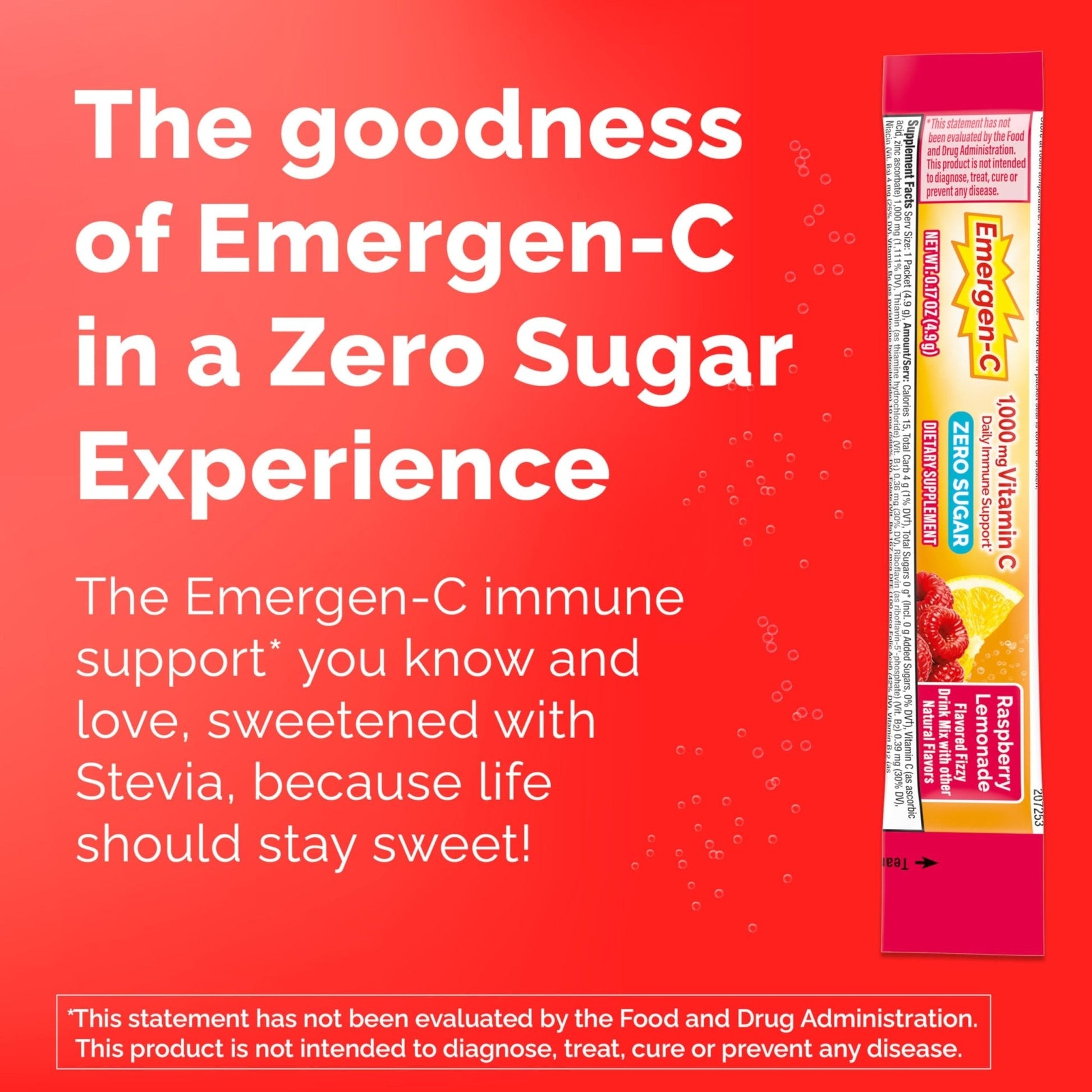Emergen-C Zero Sugar 1000 mg Vitamin C Powder for Daily Immune Support Caffeine Free Vitamin C Supplements with Zinc and Manganese, B Vitamins and Electrolytes - Maple Wellness Supplements