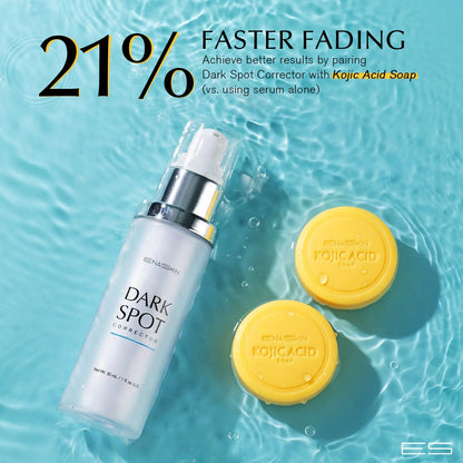Enaskin Dark Spot Set - Serum & Soap Bars: Hyperpigmentation Body Treatment for Freckles Melasma Age Spot Sun Spot - Dark Spots Corrector Serum - Maple Wellness Supplements