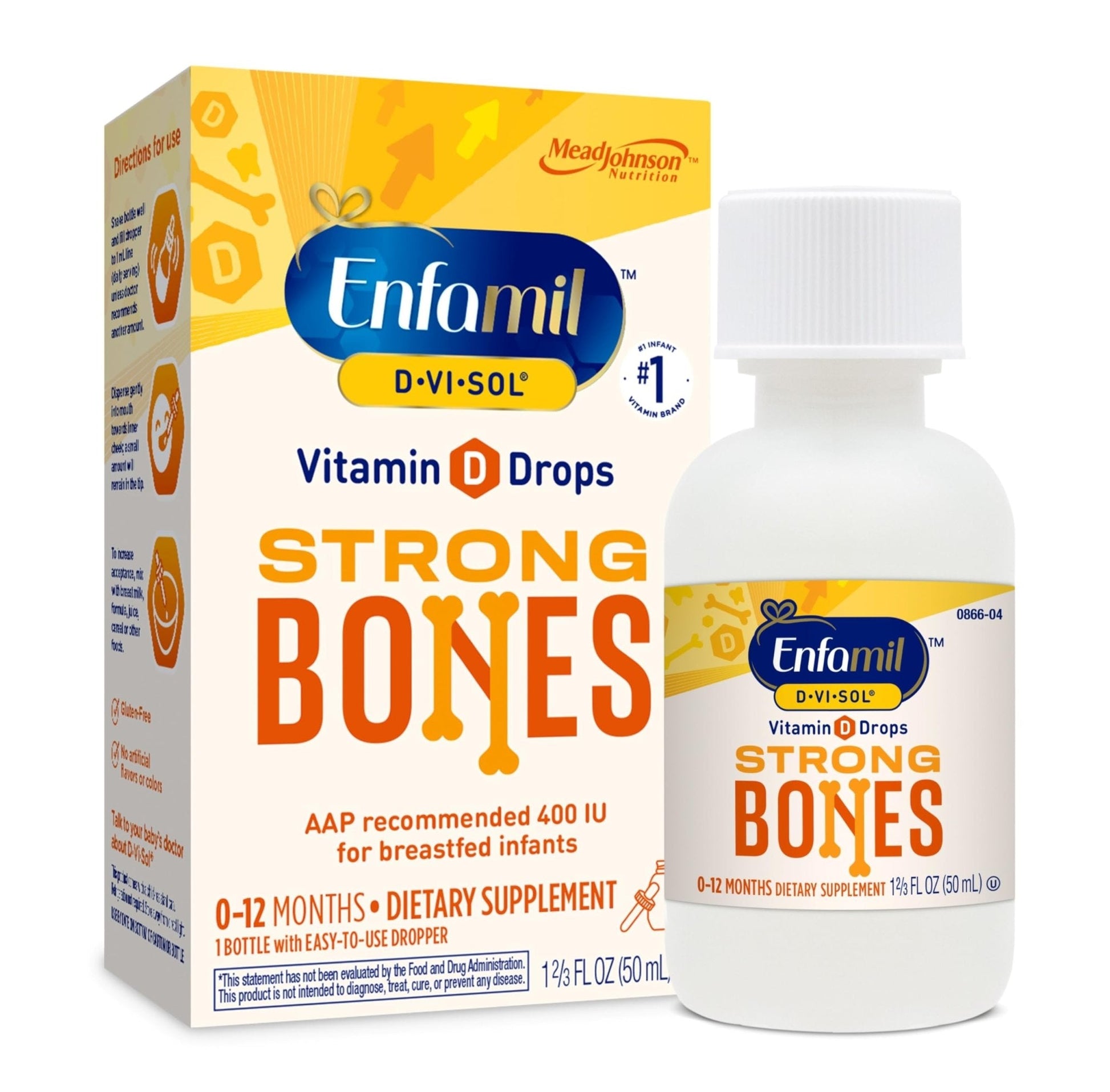 Enfamil Baby Vitamin D-Vi-Sol Liquid Supplement Drops for Infants, Supporting Strong Teeth & Bones in Newborn Babies, Easy-to-Use - Maple Wellness Supplements